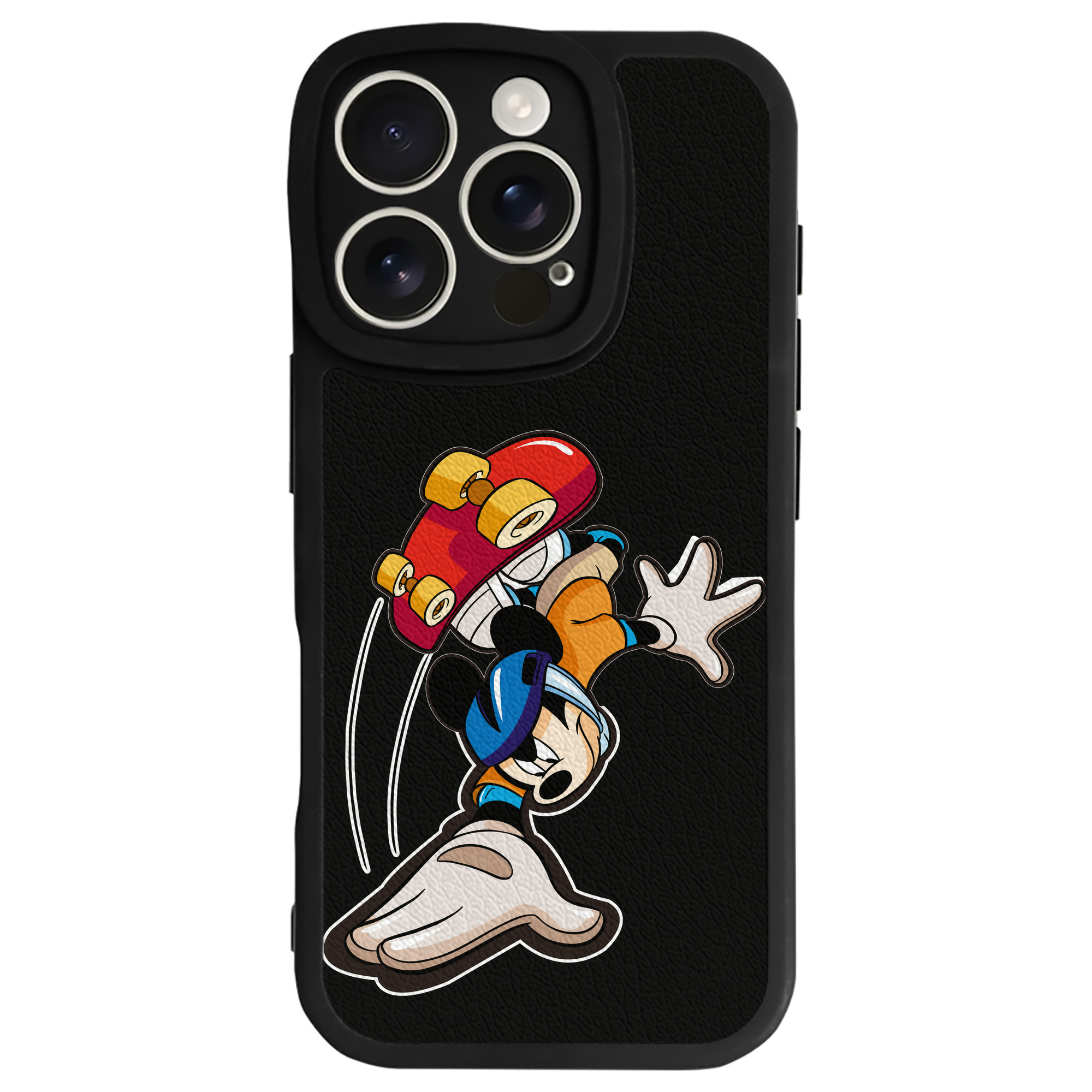 （画像用） ミッキーマウス Mickey Mouse 【iPhone 16シリーズ対応】シリコンスマホケース（レザー調） 材質：シリコン